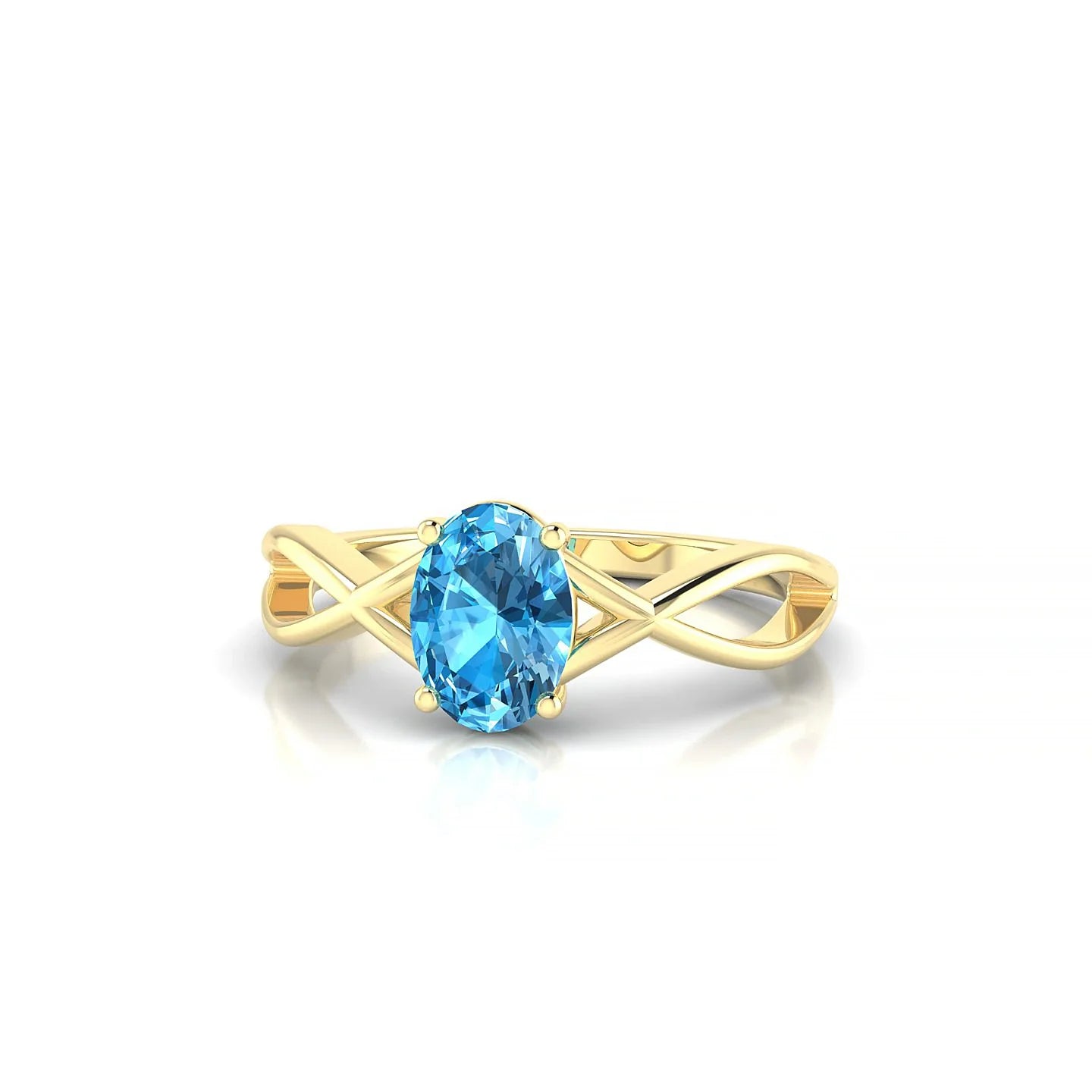 Daze | 18k Yellow Gold 7 x 5 mm Oval Topaz Ring