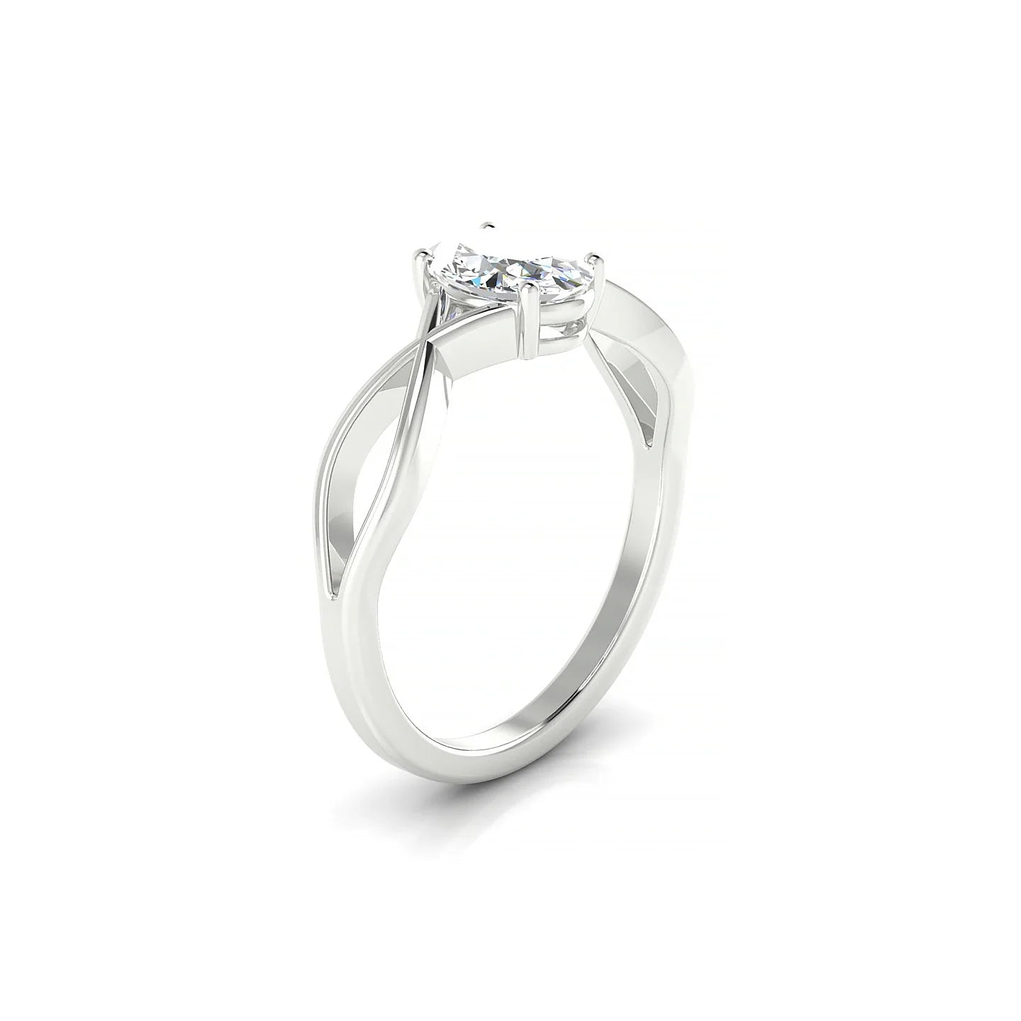 Daze | 18k White Gold 7 x 5 mm Oval Diamond Ring
