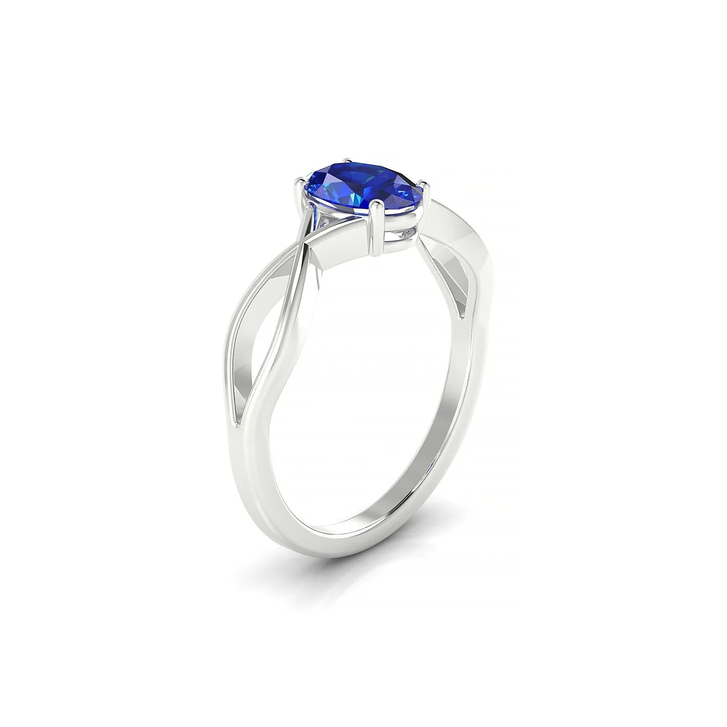 Daze | 18k White Gold 7 x 5 mm Oval Sapphire Ring