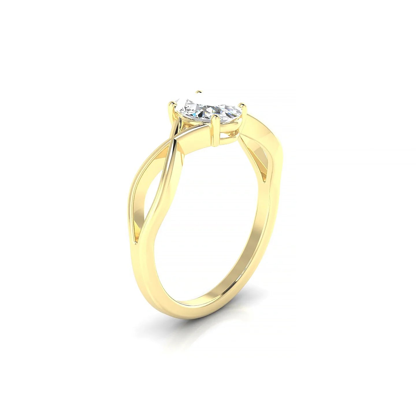Daze | 18k Yellow Gold 7 x 5 mm Oval Diamond Ring