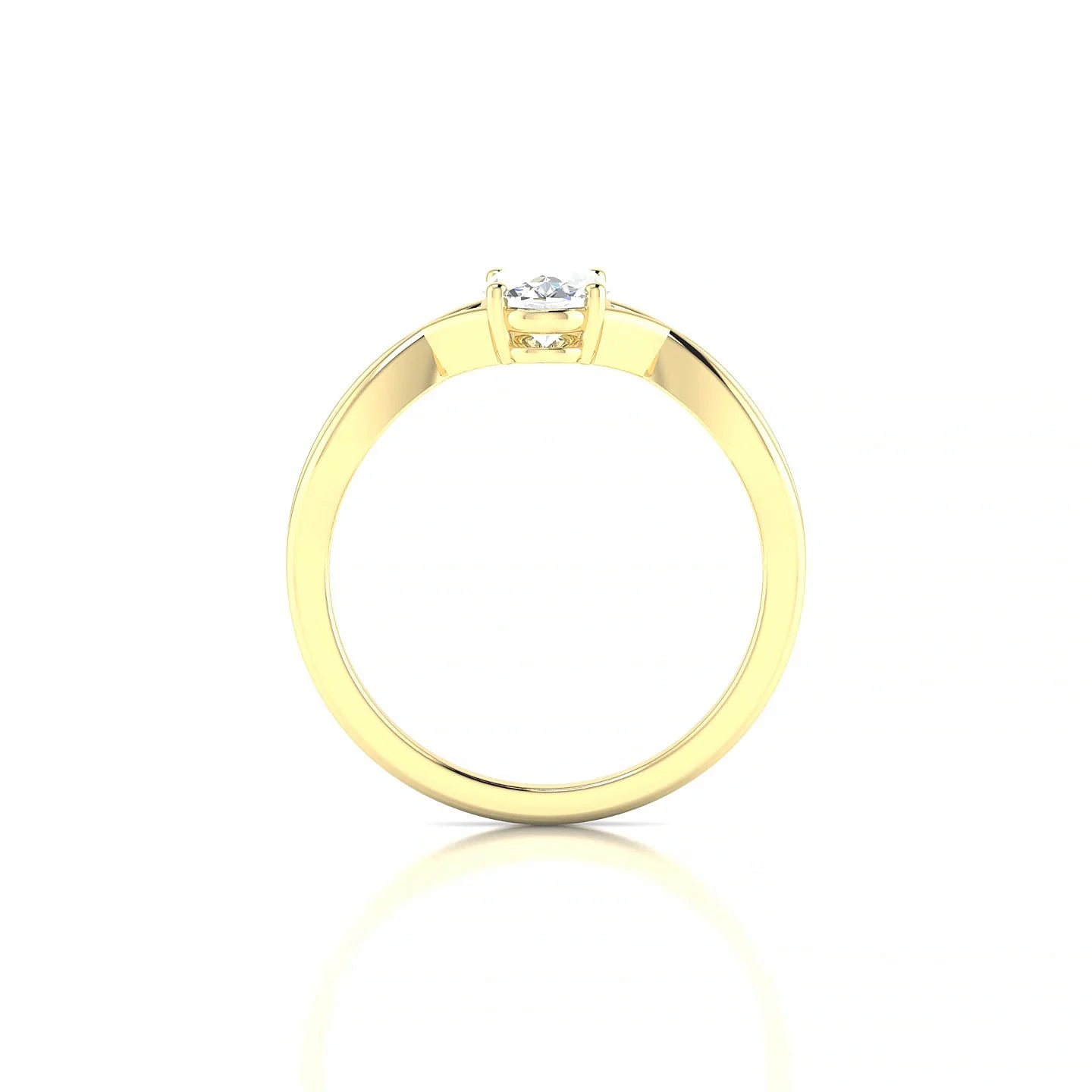 Daze | 18k Yellow Gold 7 x 5 mm Oval Diamond Ring