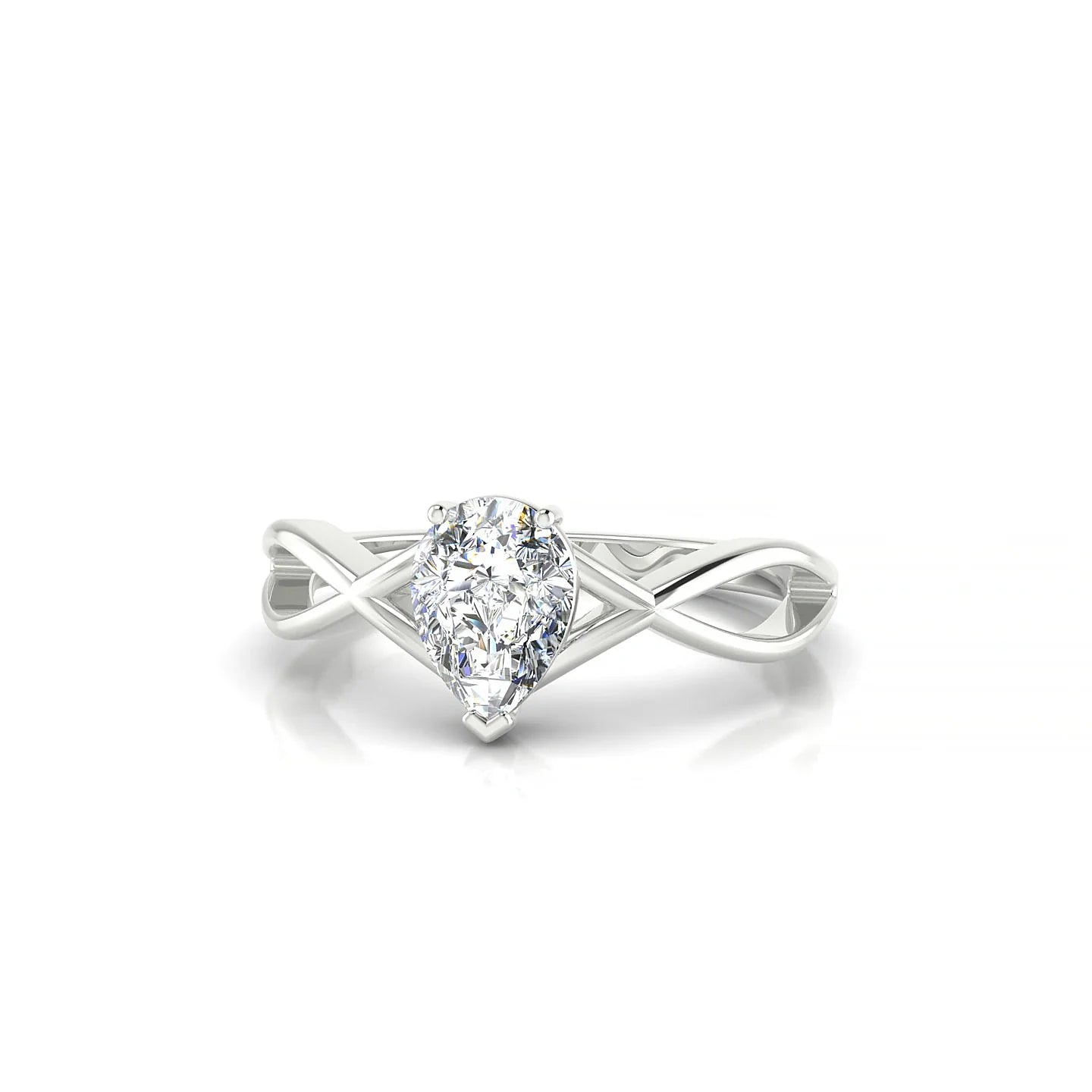 Daze | 18k White Gold 7 x 5 mm Pear Diamond Ring