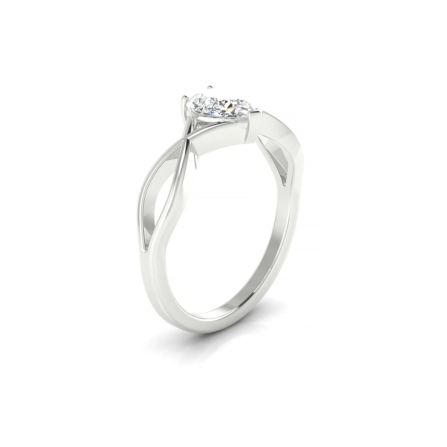 Daze | 18k White Gold 7 x 5 mm Pear Diamond Ring