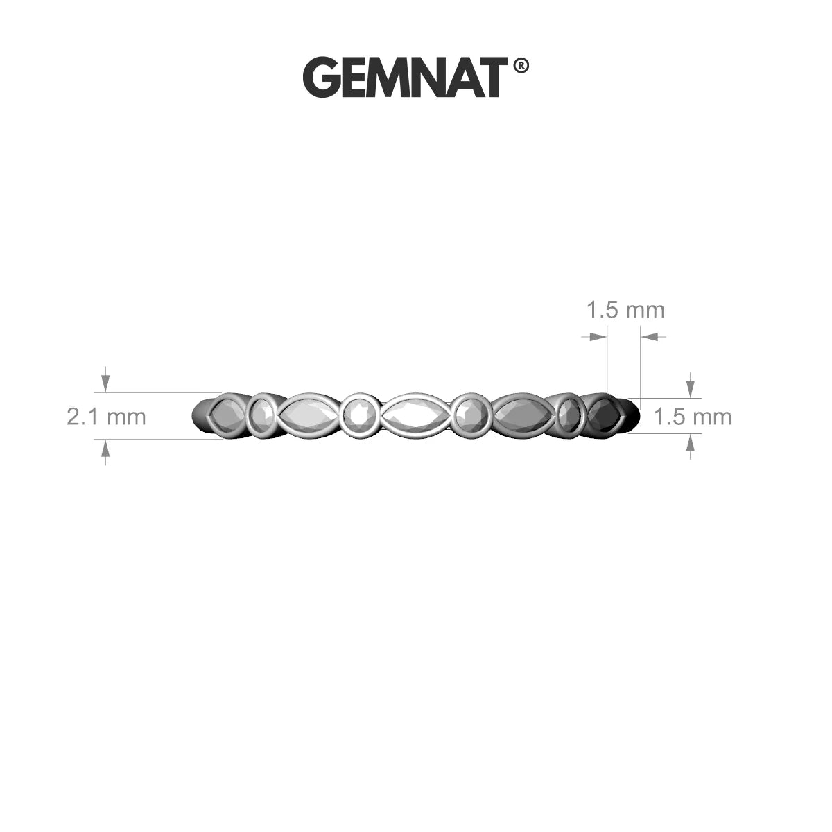 Delight | 18k Rose Gold 3 x 1.5 mm Marquise Sapphire Ring