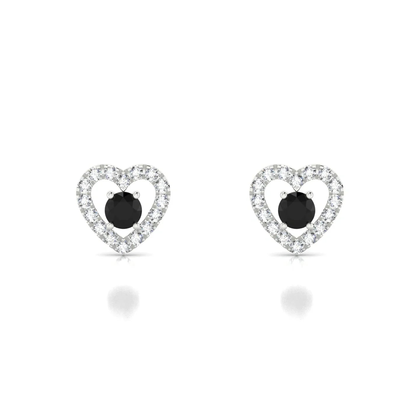 Desire | 18k White Gold 3 mm Round Black Diamond Earrings