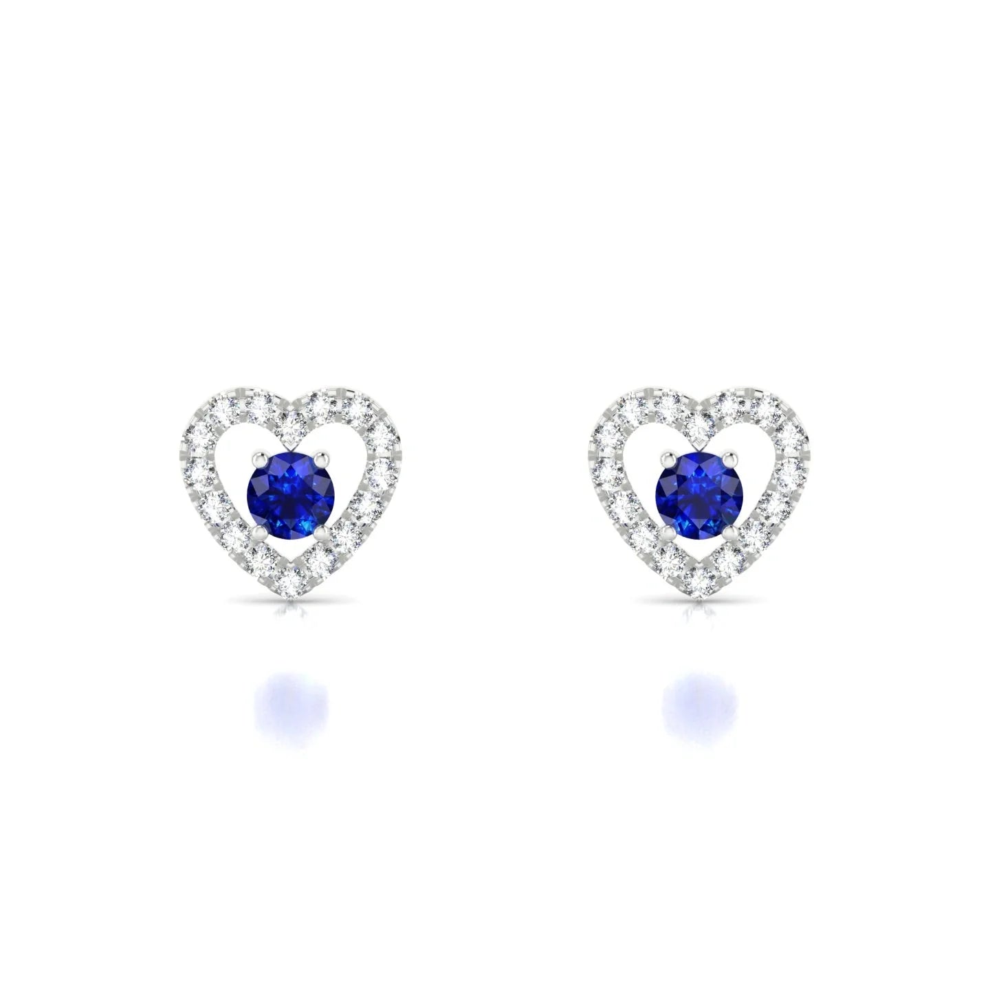 Desire | 18k White Gold 3 mm Round Sapphire Earrings