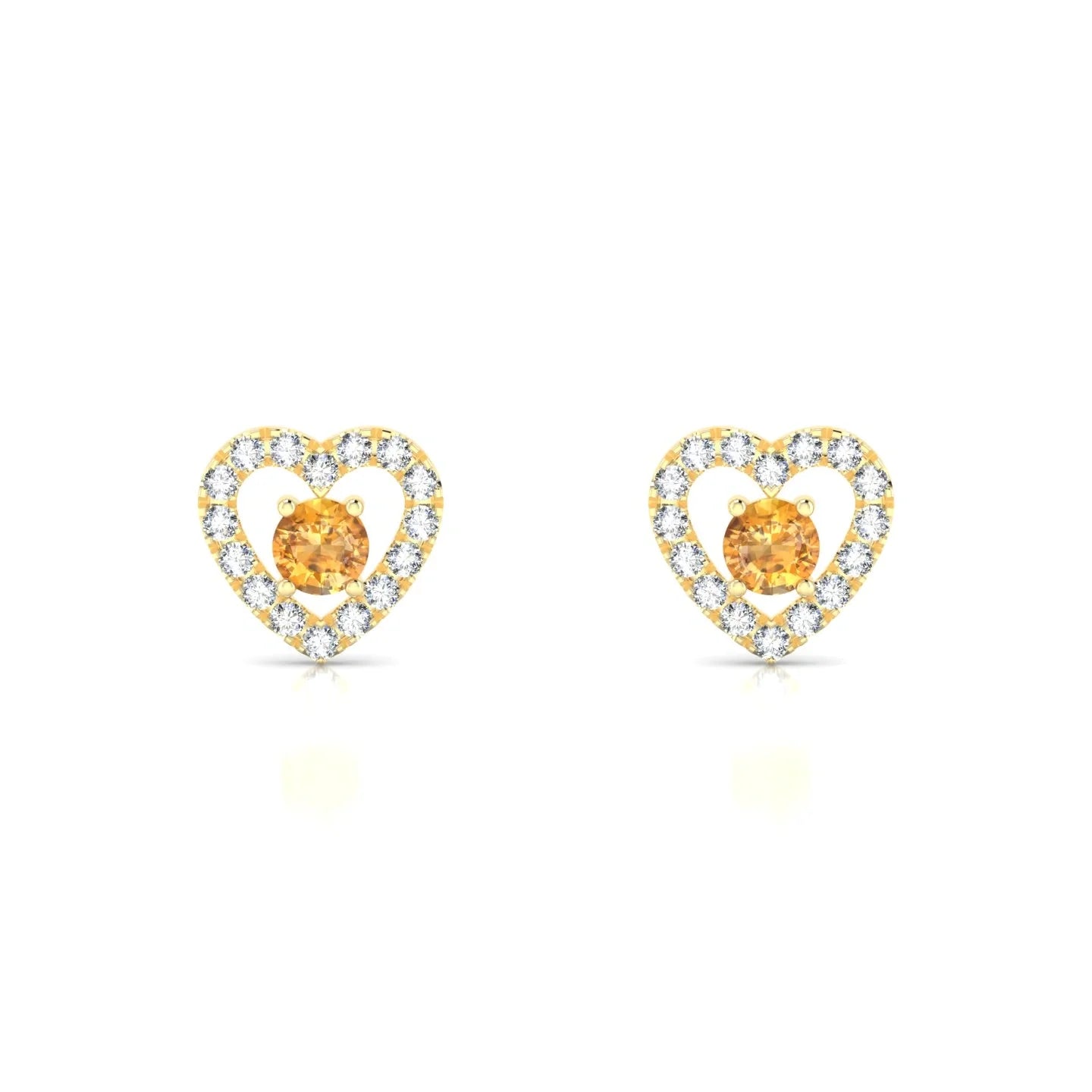 Desire | 18k Yellow Gold 3 mm Round Citrine Earrings