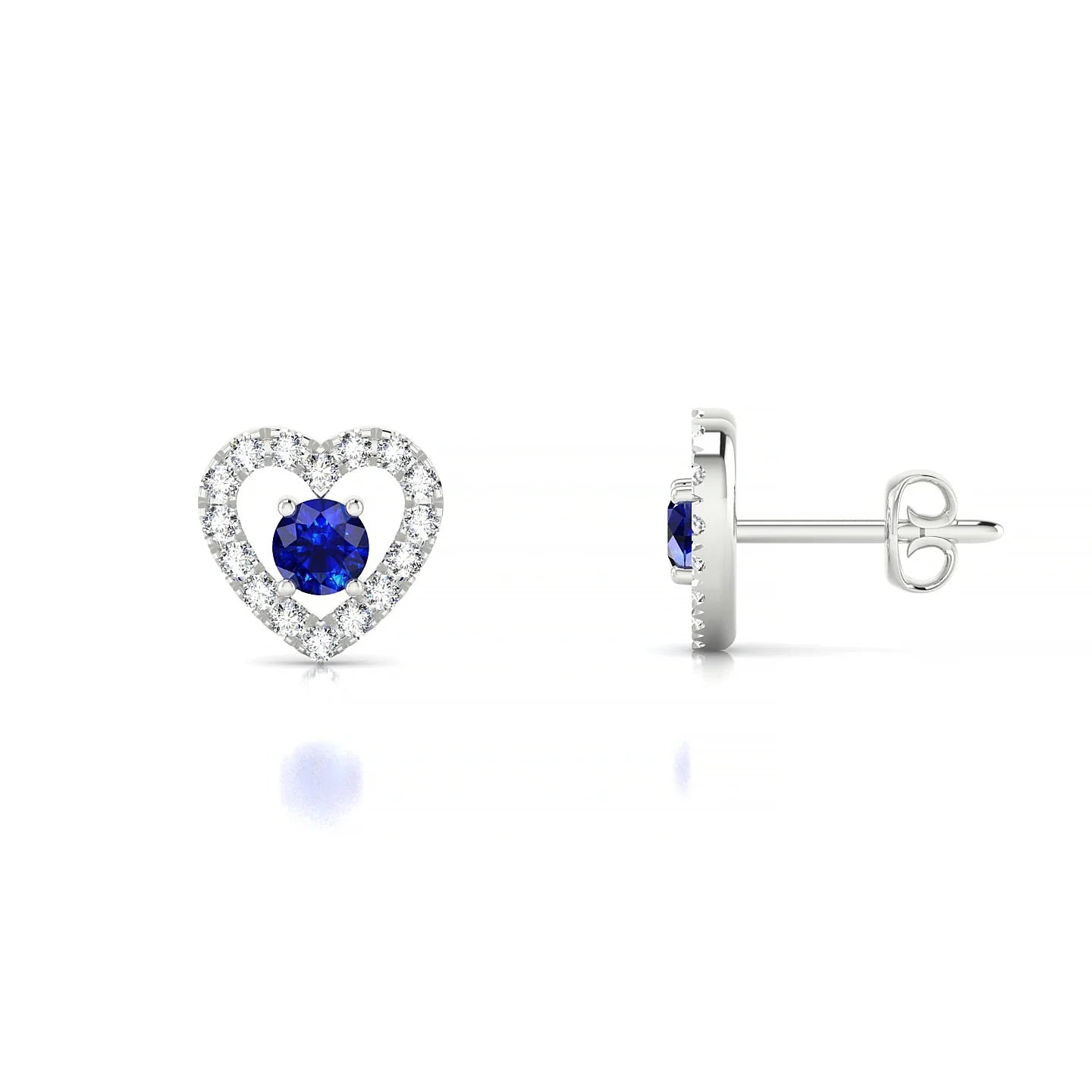 Desire | 18k White Gold 3 mm Round Sapphire Earrings