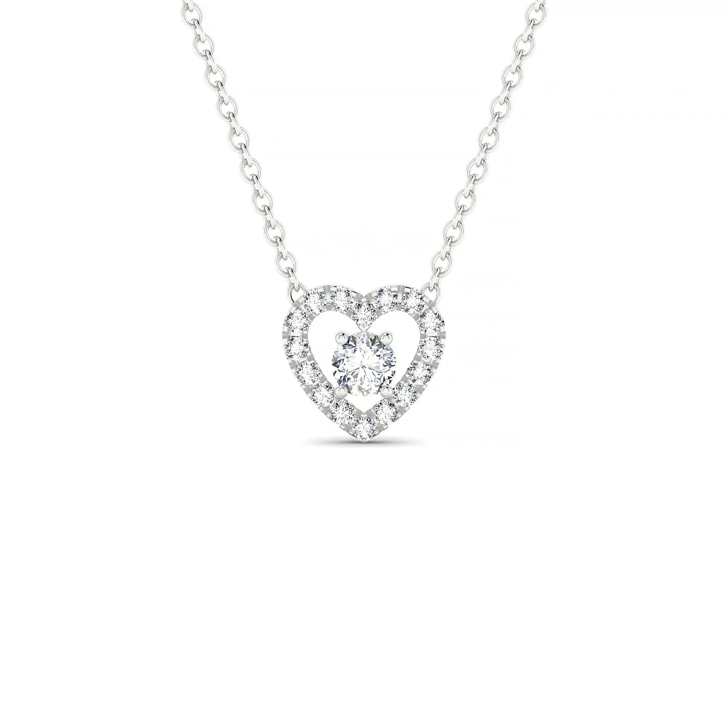 Desire | 18k White Gold 3 mm Round Diamond Pendant