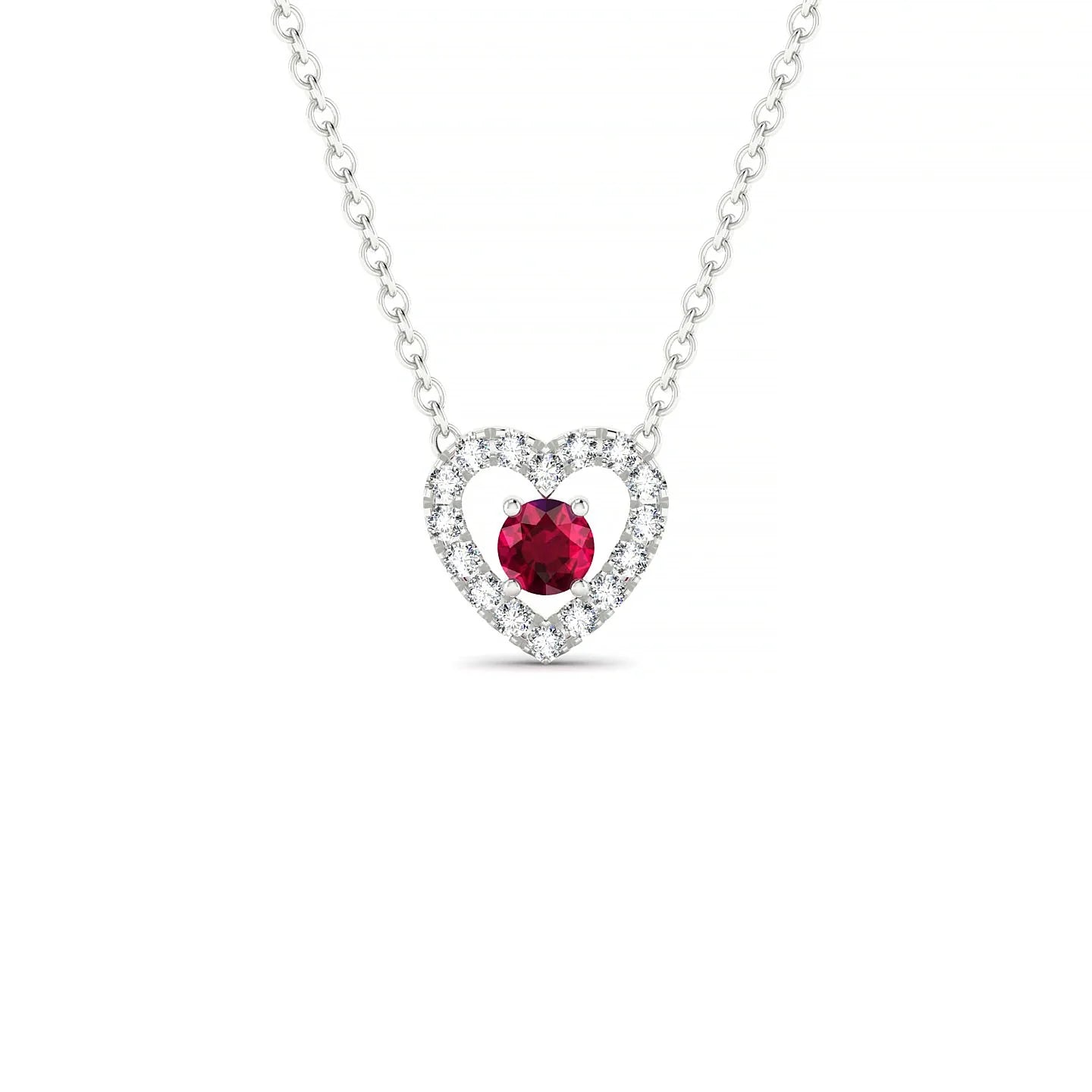 Desire | 18k White Gold 3 mm Round Ruby Pendant
