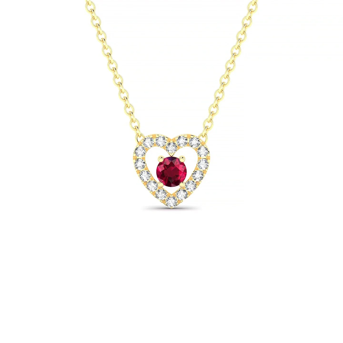 Desire | 18k Yellow Gold 3 mm Round Ruby Pendant