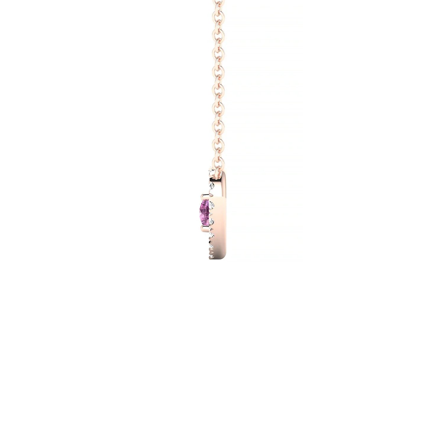 Desire | 18k Rose Gold 3 mm Round Pink Sapphire Pendant