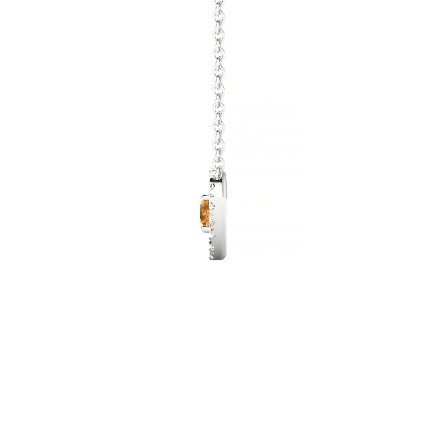 Desire | 18k White Gold 3 mm Round Citrine Pendant