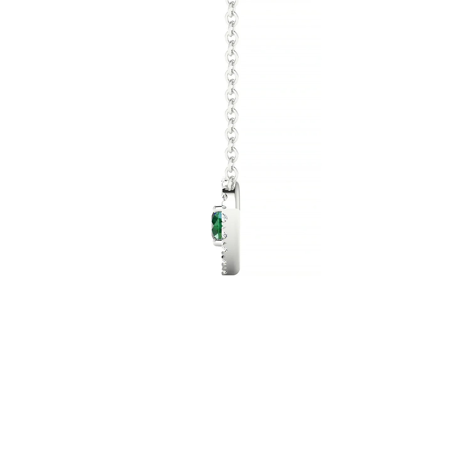 Desire | 18k White Gold 3 mm Round Emerald Pendant