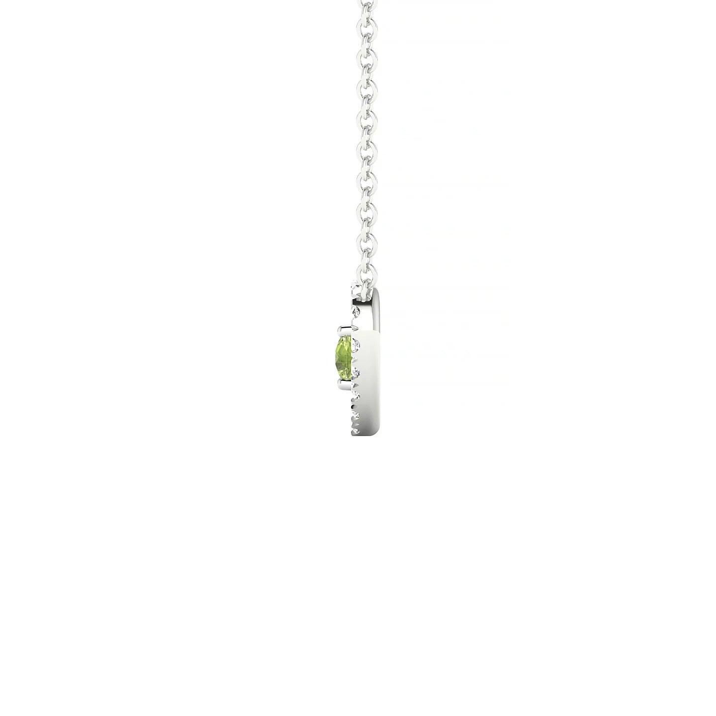 Desire | 18k White Gold 3 mm Round Peridot Pendant