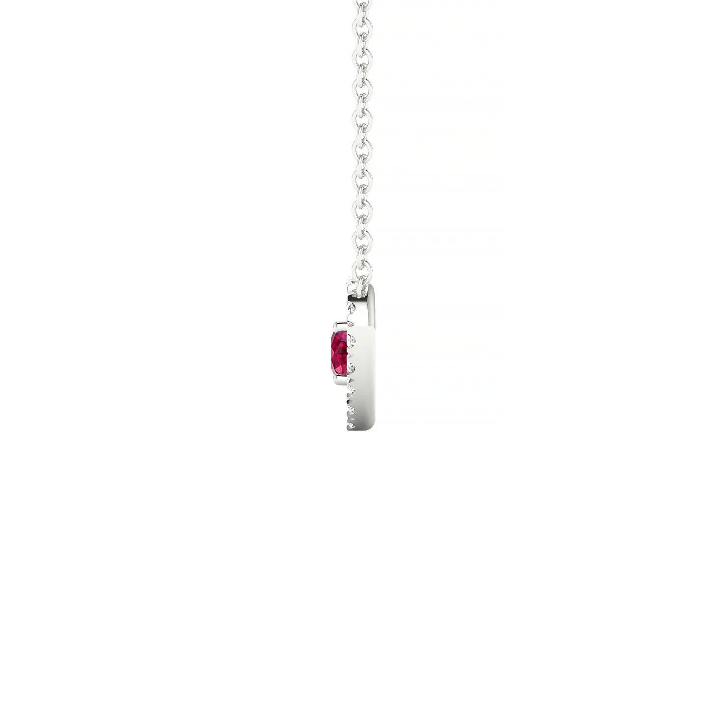 Desire | 18k White Gold 3 mm Round Ruby Pendant