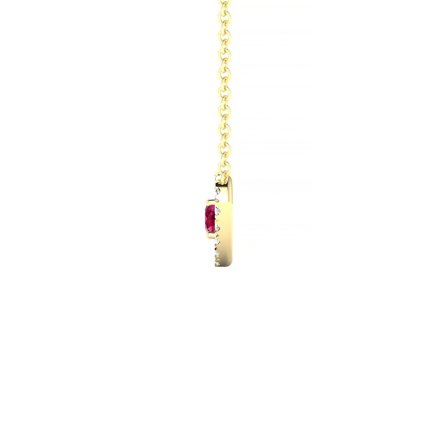 Desire | 18k Yellow Gold 3 mm Round Ruby Pendant