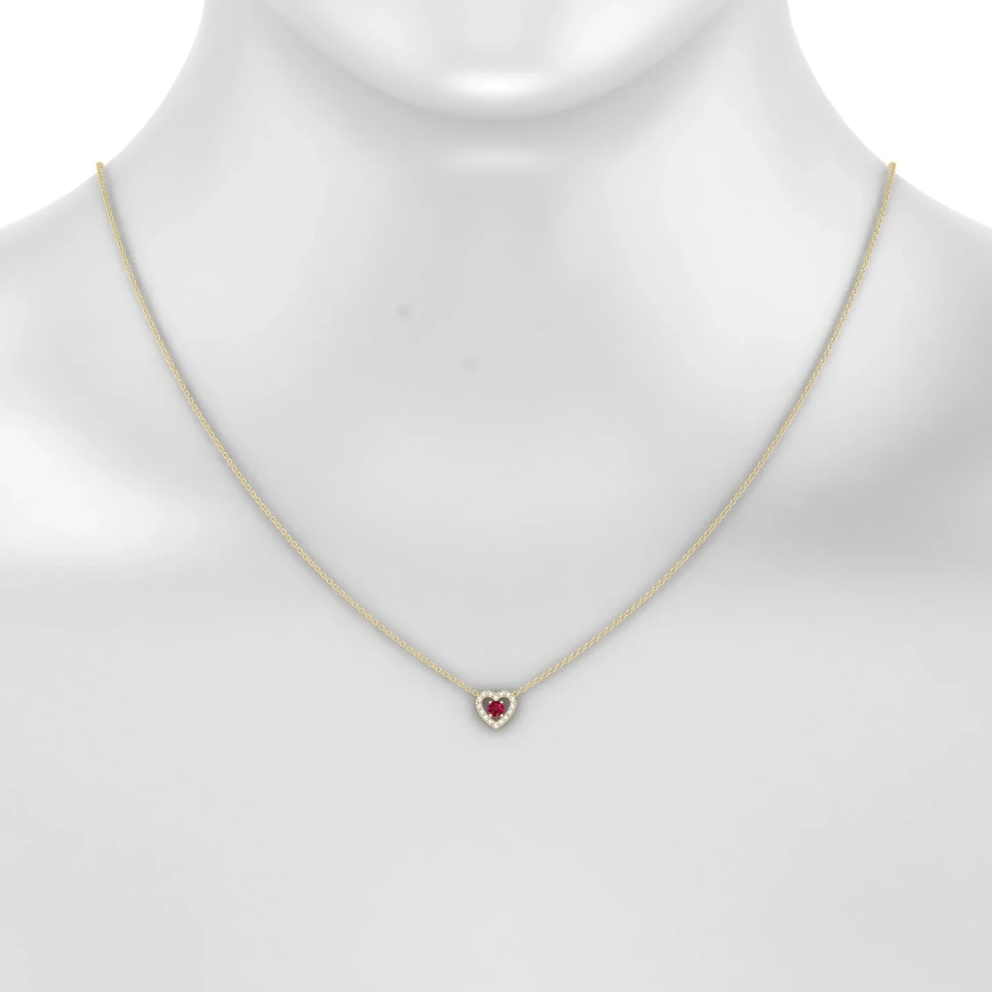 Desire | 18k Yellow Gold 3 mm Round Ruby Pendant