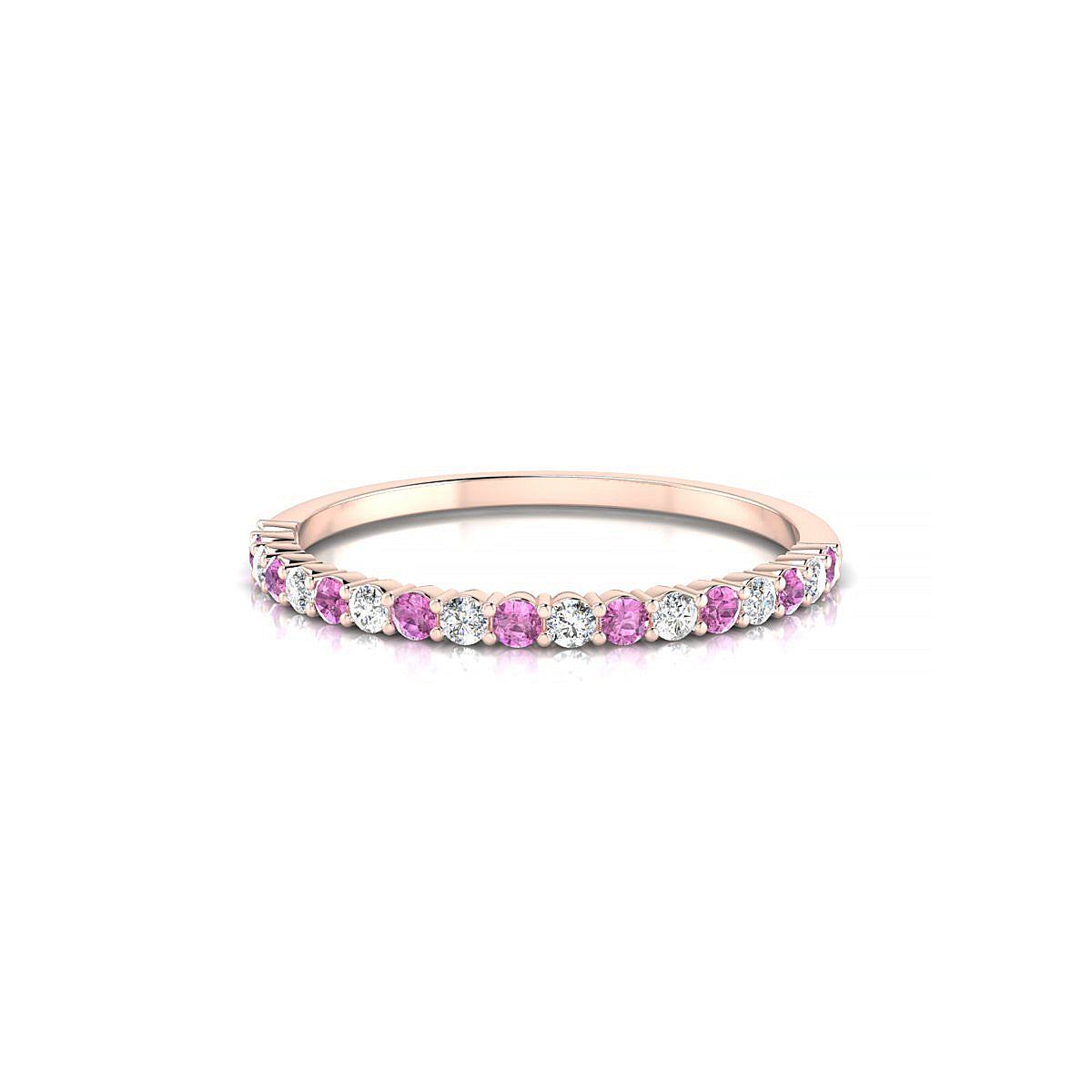Destiny | 18k Rose Gold 1.5 mm Round Pink Sapphire Ring