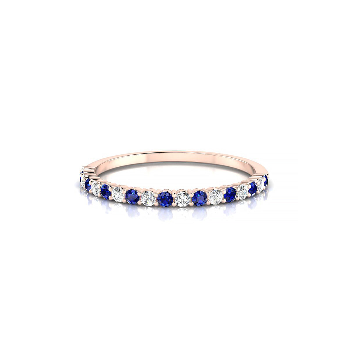 Destiny | 18k Rose Gold 1.5 mm Round Sapphire Ring