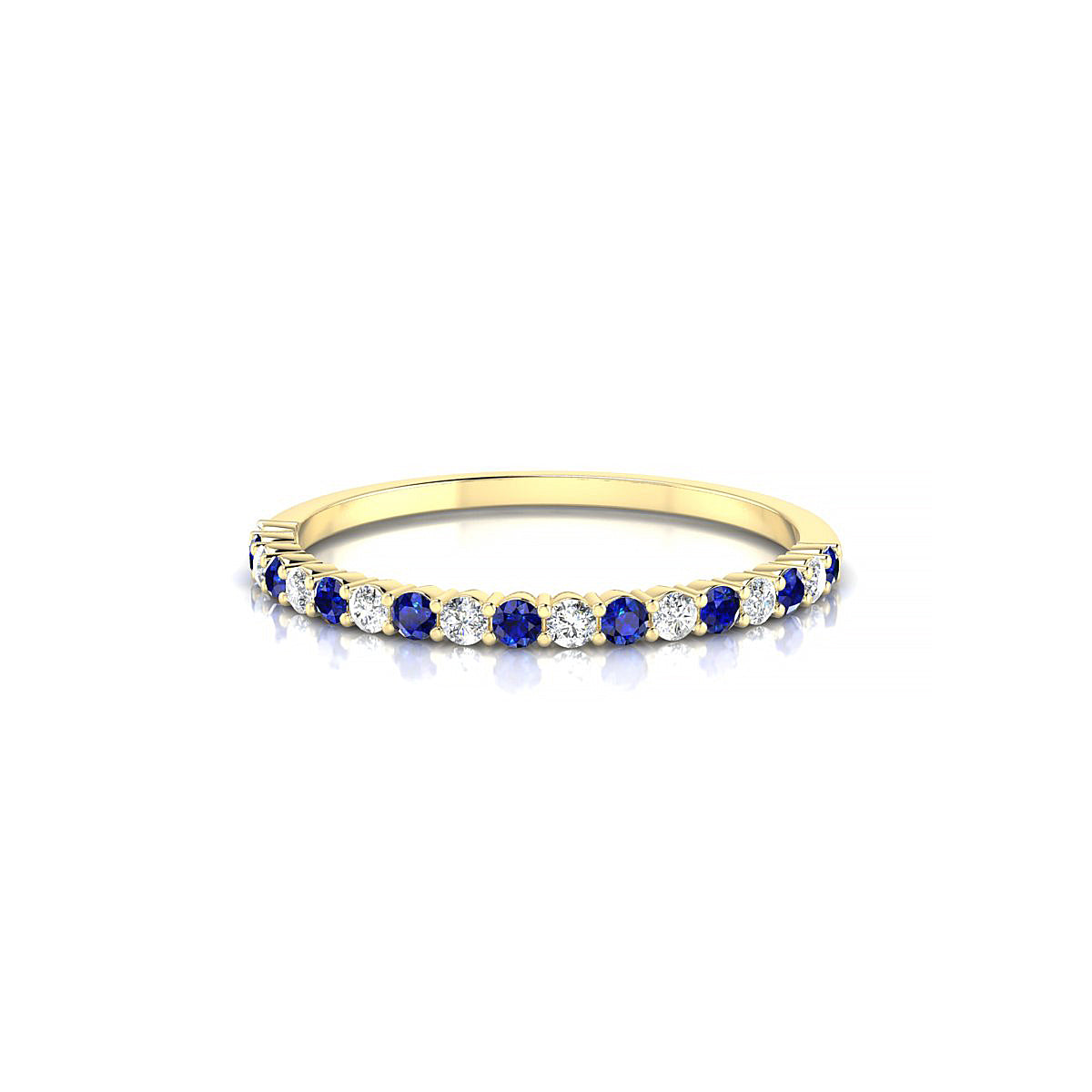 Destiny | 18k Yellow Gold 1.5 mm Round Sapphire Ring