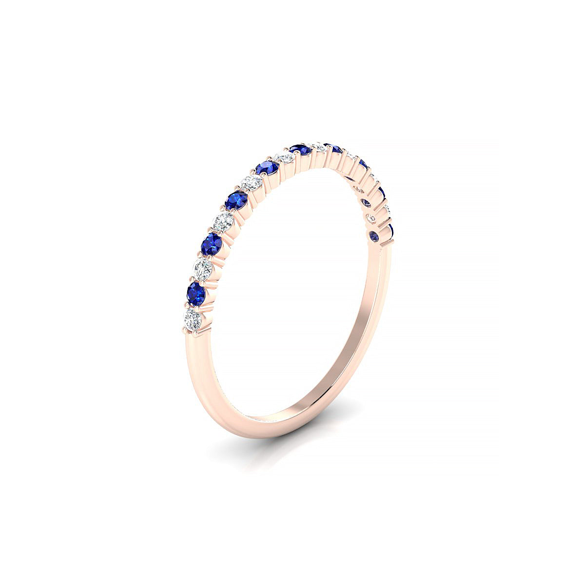 Destiny | 18k Rose Gold 1.5 mm Round Sapphire Ring