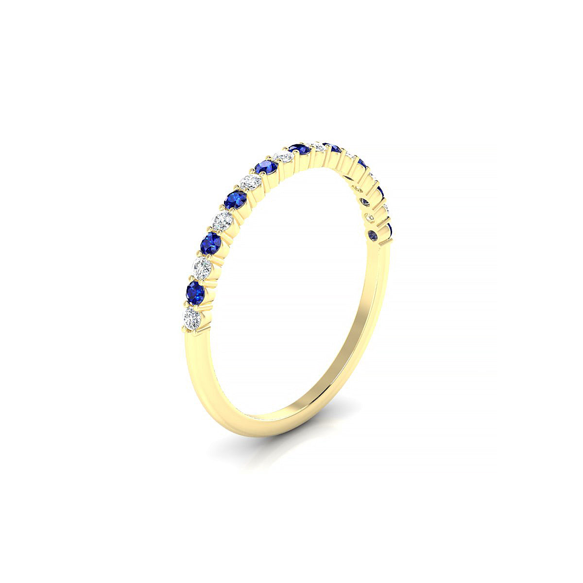 Destiny | 18k Yellow Gold 1.5 mm Round Sapphire Ring