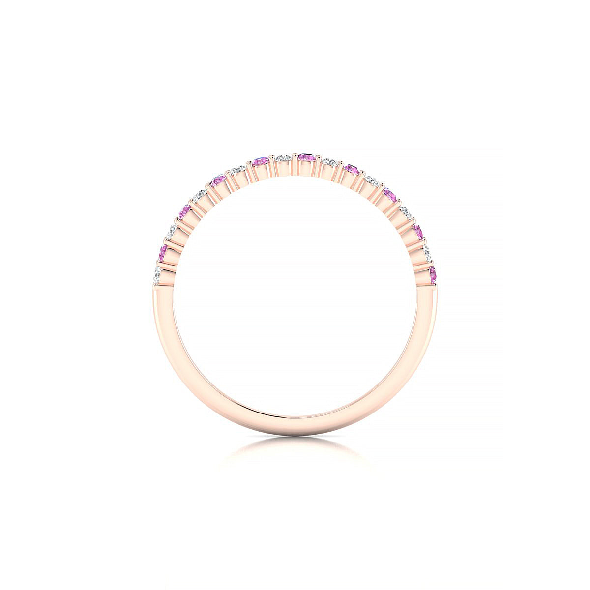 Destiny | 18k Rose Gold 1.5 mm Round Pink Sapphire Ring