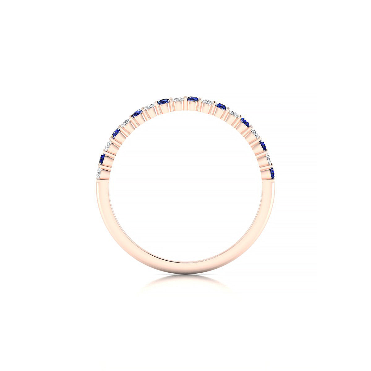 Destiny | 18k Rose Gold 1.5 mm Round Sapphire Ring