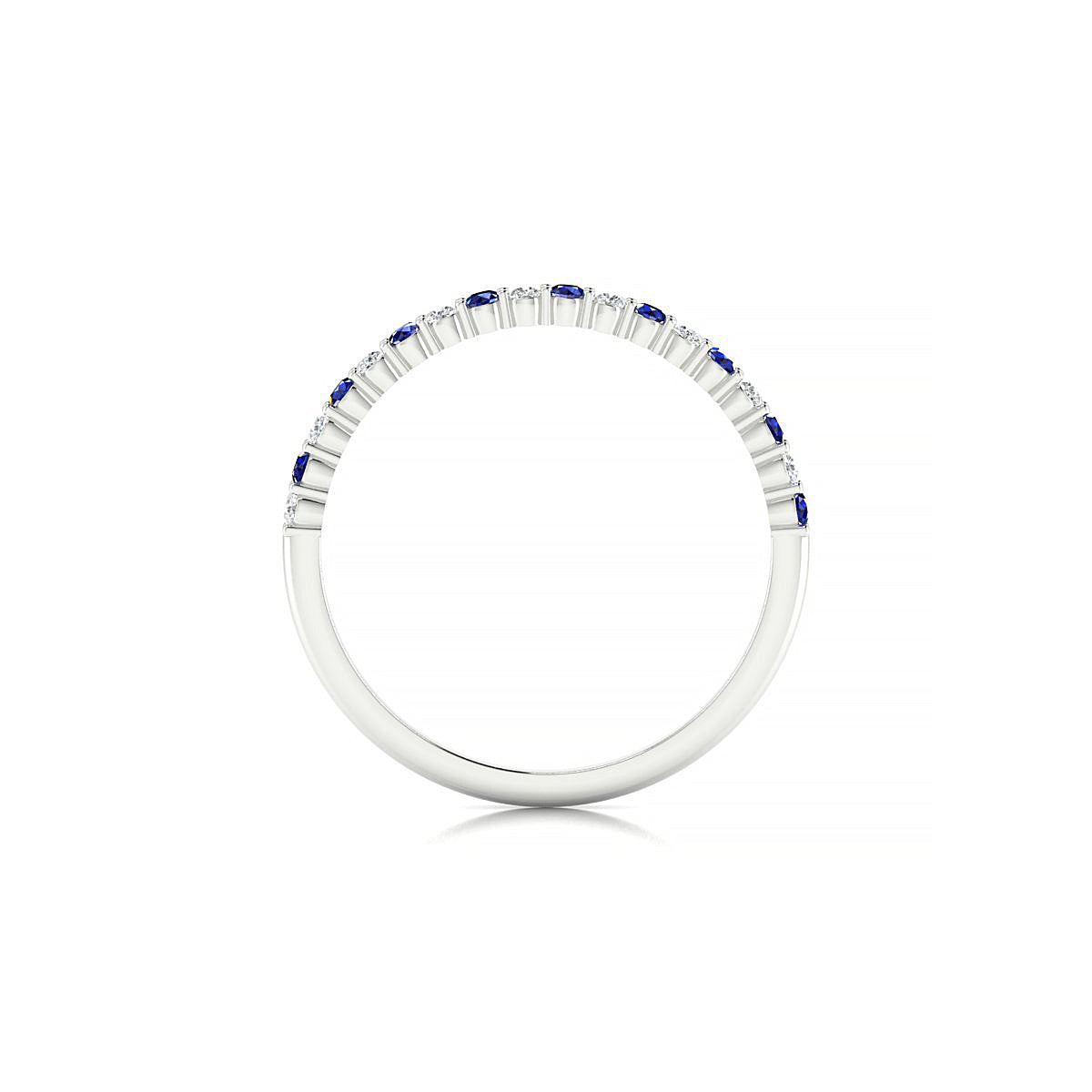 Destiny | 18k White Gold 1.5 mm Round Sapphire Ring
