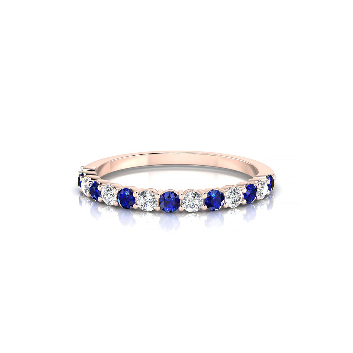 Destiny | 18k Rose Gold 2 mm Round Sapphire Ring