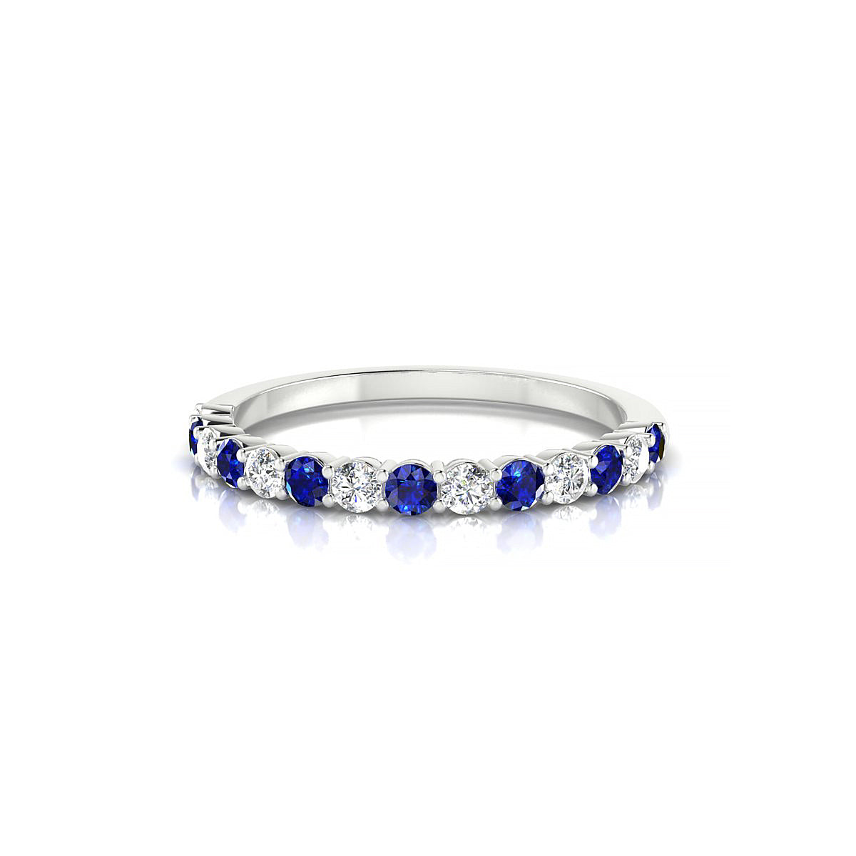 Destiny | 18k White Gold 2 mm Round Sapphire Ring