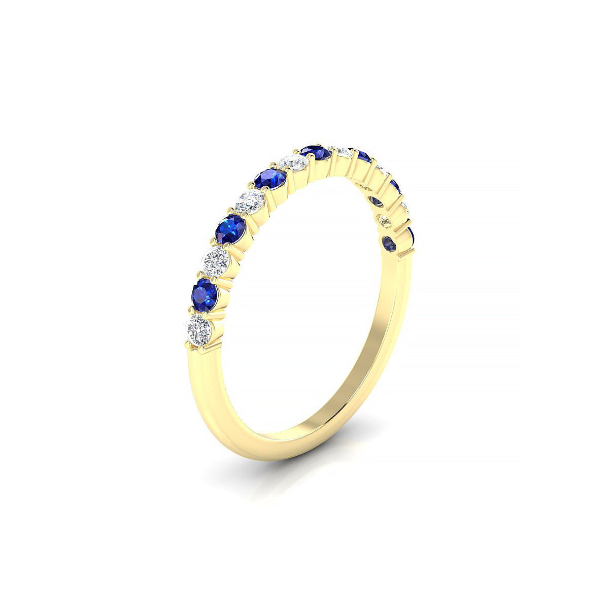 Destiny | 18k Yellow Gold 2 mm Round Sapphire Ring