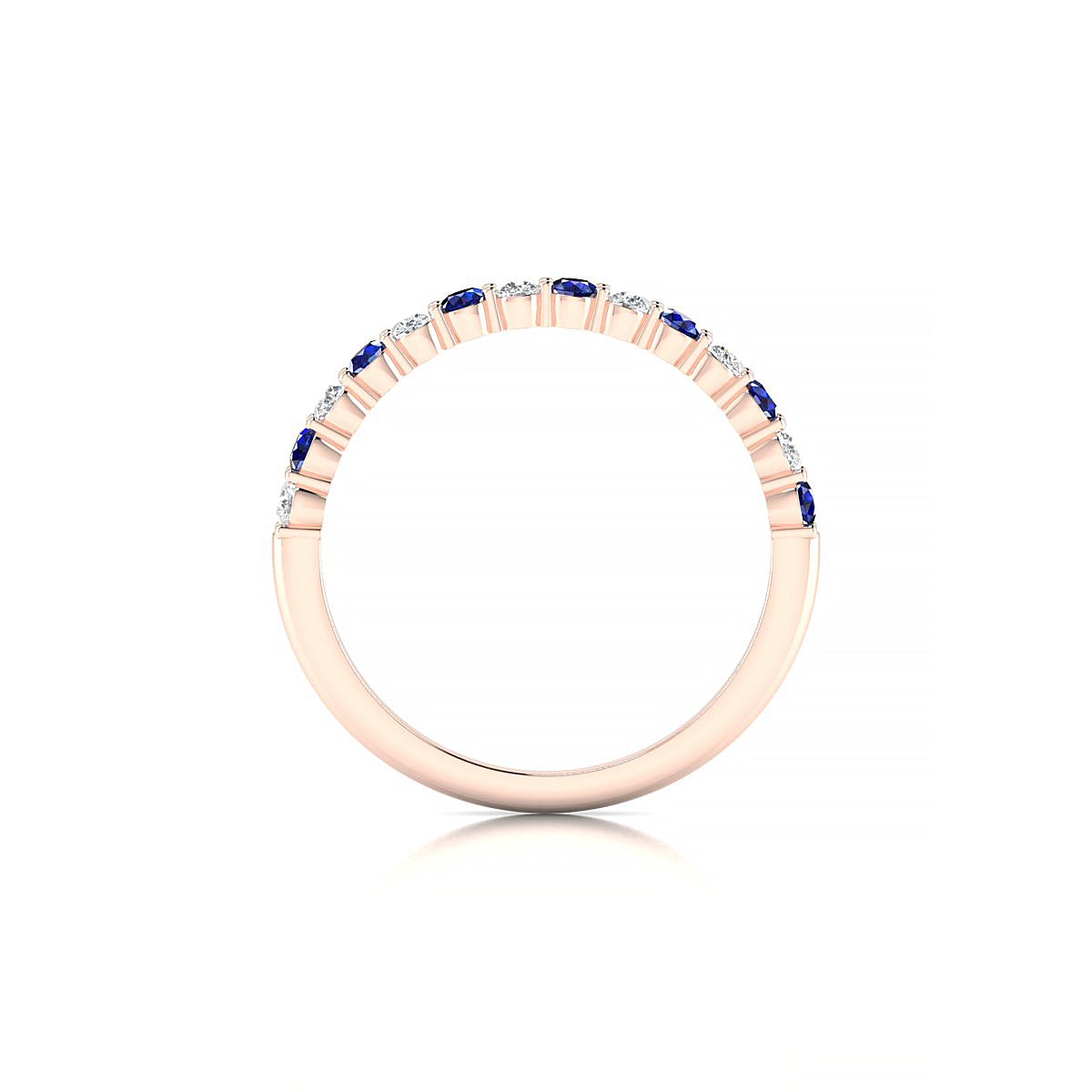 Destiny | 18k Rose Gold 2 mm Round Sapphire Ring