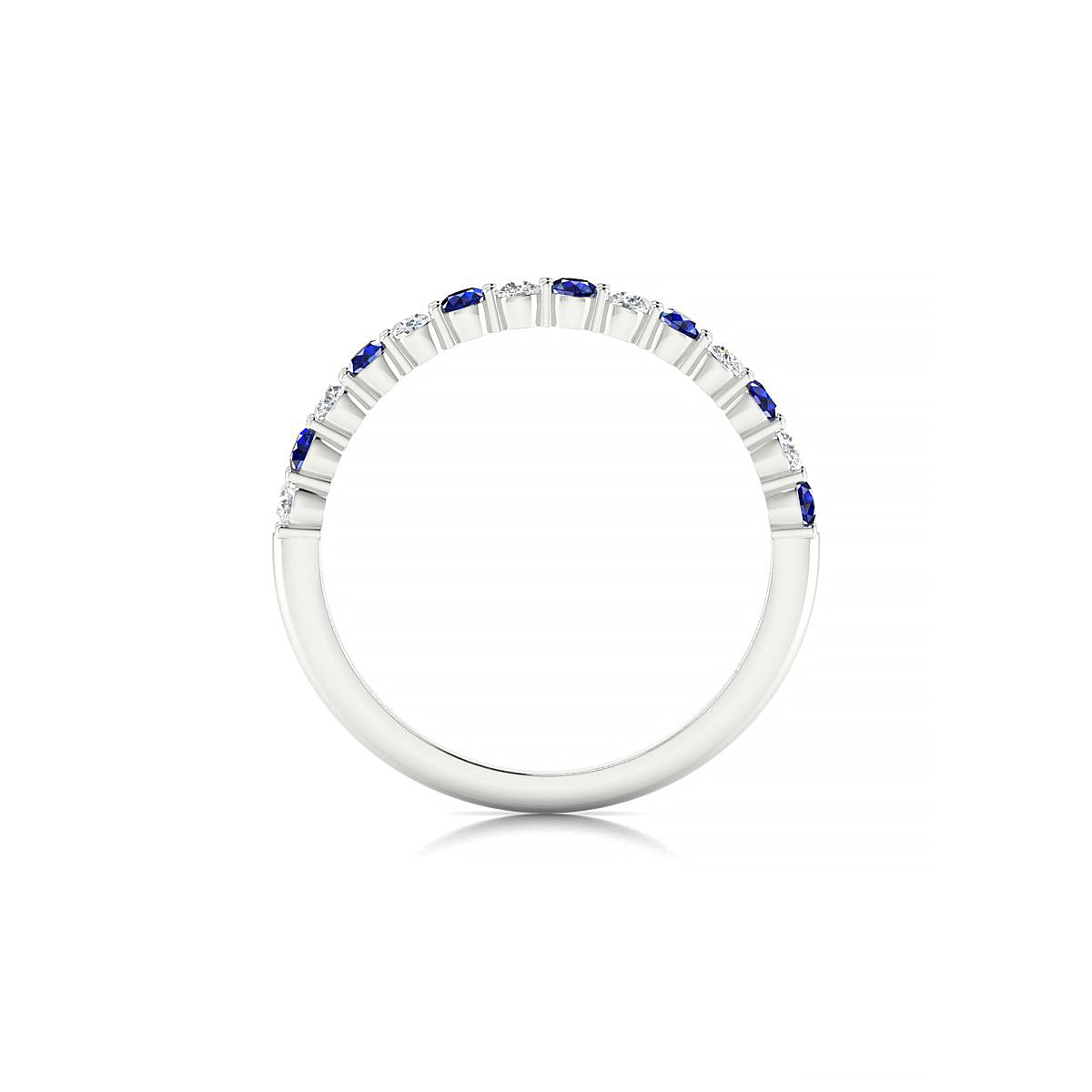 Destiny | 18k White Gold 2 mm Round Sapphire Ring