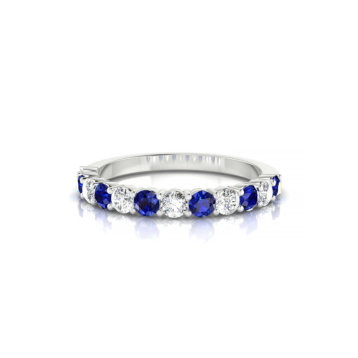 Destiny | 18k White Gold 2.5 mm Round Sapphire Ring