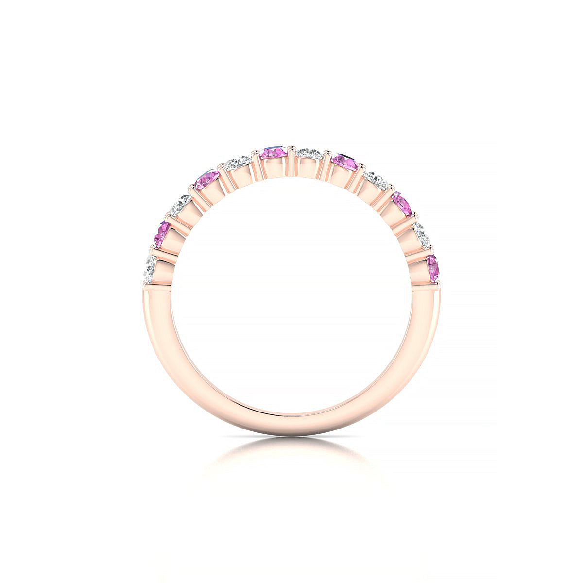 Destiny | 18k Rose Gold 2.5 mm Round Pink Sapphire Ring