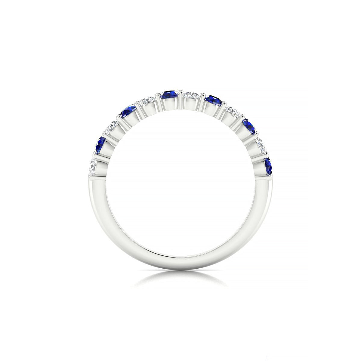 Destiny | 18k White Gold 2.5 mm Round Sapphire Ring