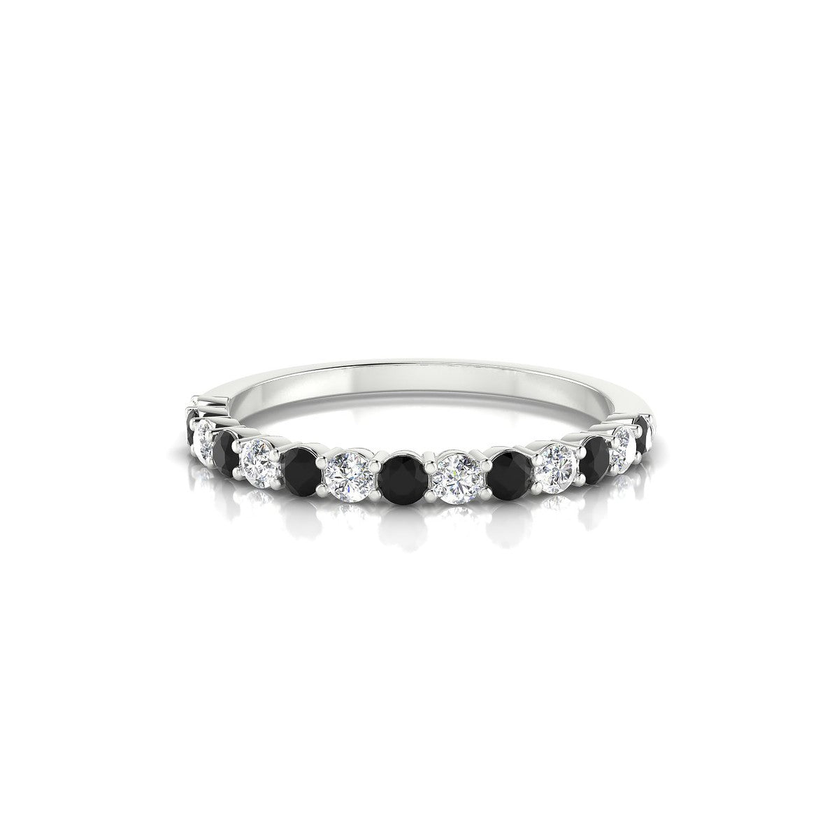 Destiny | 18k White Gold 2 mm Round Black Diamond Ring