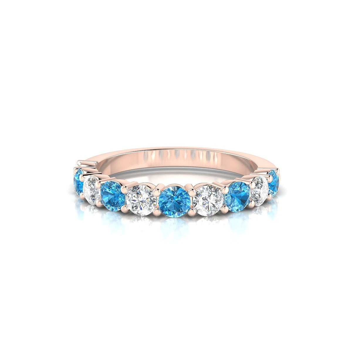Destiny | 18k Rose Gold 3 mm Round Topaz Ring