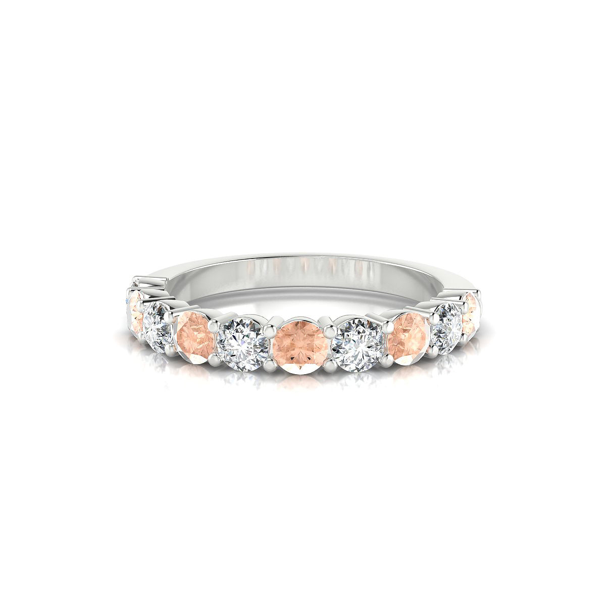 Destiny | 18k White Gold 3 mm Round Morganite Ring
