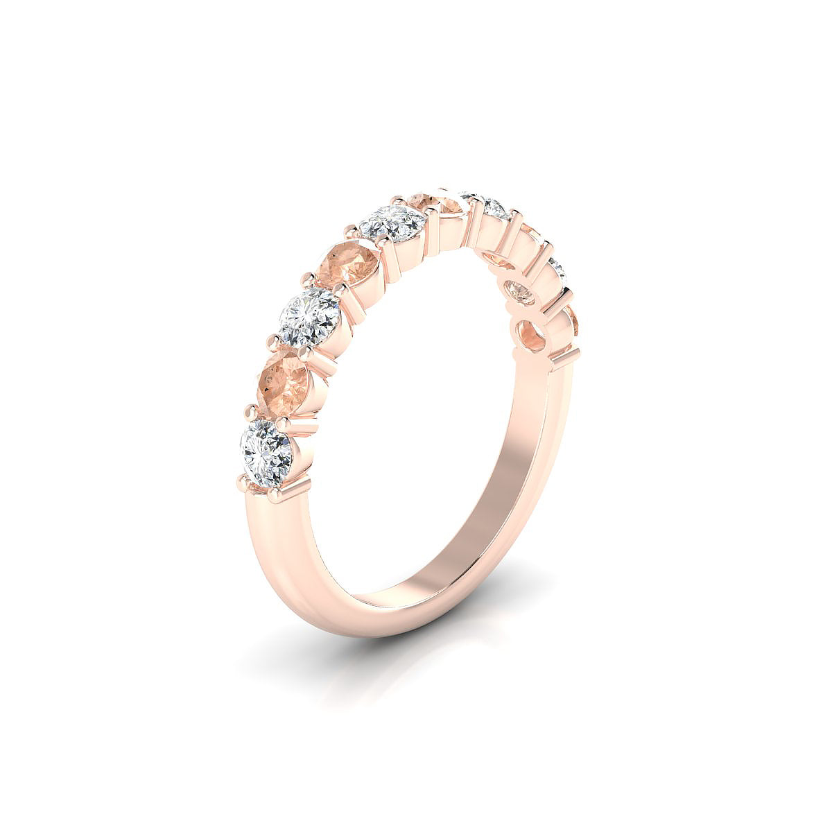 Destiny | 18k Rose Gold 3 mm Round Morganite Ring