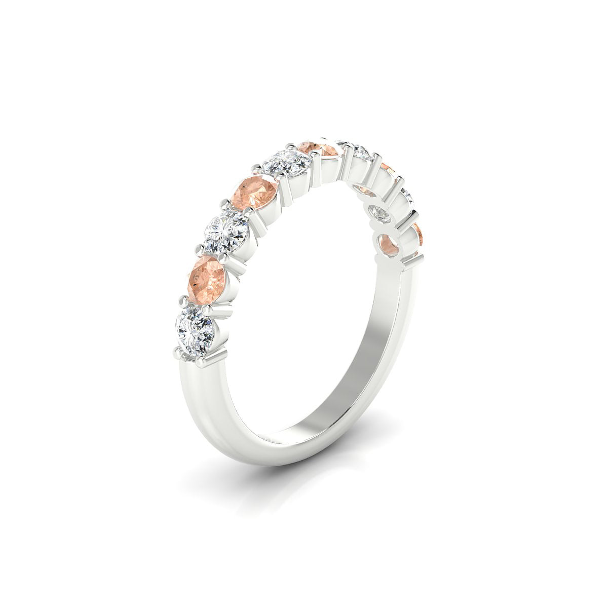 Destiny | 18k White Gold 3 mm Round Morganite Ring