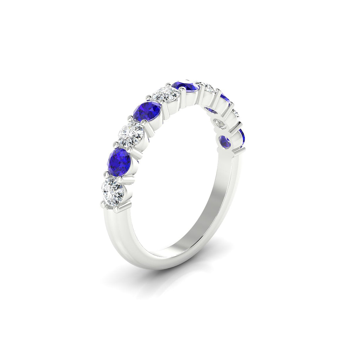 Destiny | 18k White Gold 3 mm Round Tanzanite Ring