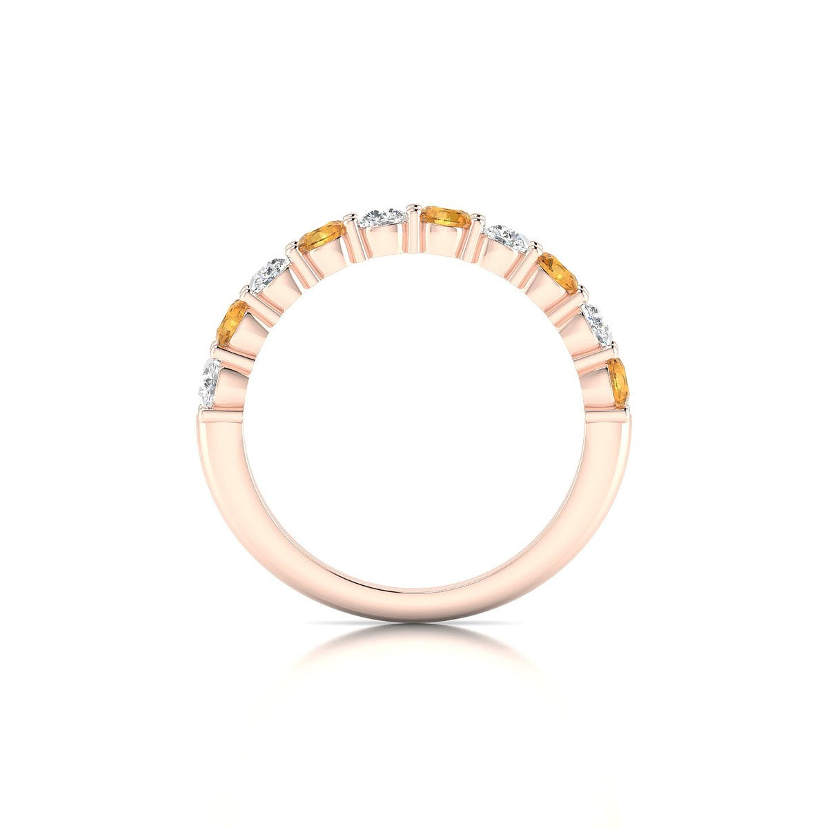 Destiny | 18k Rose Gold 3 mm Round Citrine Ring