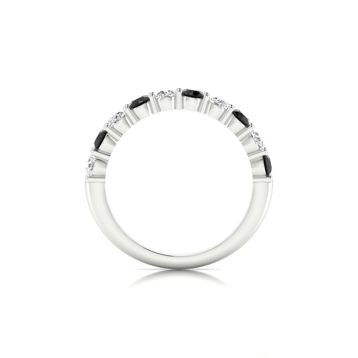 Destiny | 18k White Gold 3 mm Round Black Diamond Ring