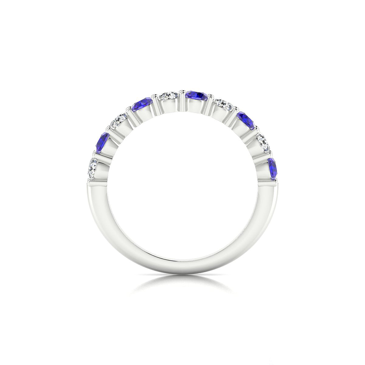 Destiny | 18k White Gold 3 mm Round Tanzanite Ring