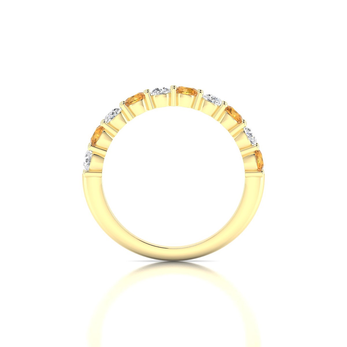Destiny | 18k Yellow Gold 3 mm Round Citrine Ring