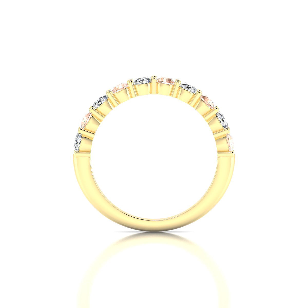 Destiny | 18k Yellow Gold 3 mm Round Morganite Ring