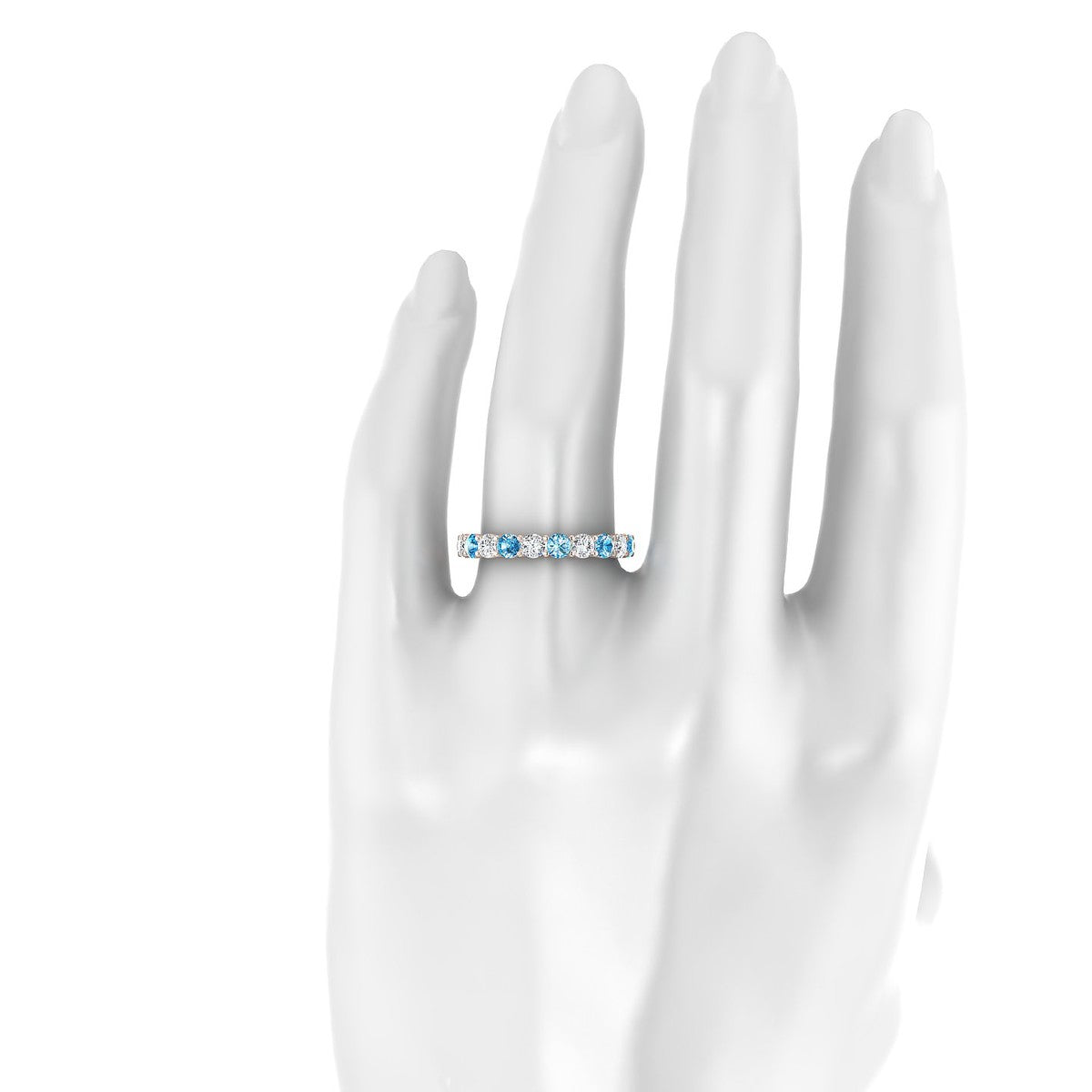 Destiny | 18k Rose Gold 3 mm Round Topaz Ring
